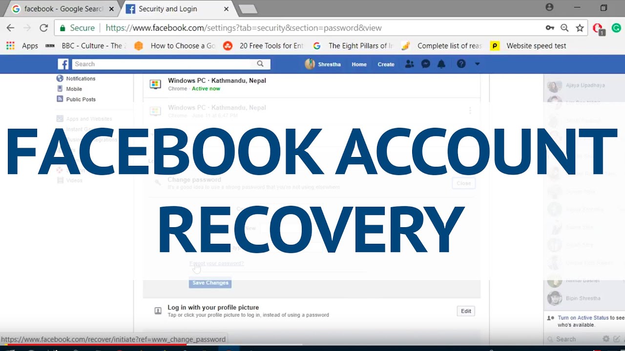 How can I recover my Facebook Account?